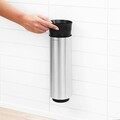 Perie de toaleta cu suport, Brabantia, Profile Brilliant Steel, 12.5x11.5x43 cm, otel, argintiu