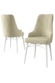 Set scaune 4 piese, Charlotte, Neta, Crem/Alb