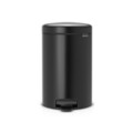 Cos de gunoi cu pedala, Brabantia, NewIcon, 12 L, 33.8x25.1x41.1 cm, otel, negru mat