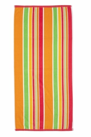 Prosop de plaja stripe red, heinner, 70 x 140 cm, 80% bumbac/ 20% poliester, multicolor