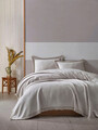 Set cuvertura pique dubla, Grace - Light Grey, Şaheser, Bumbac
