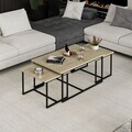 Masuta de cafea, Hanah Home, Levada, 90.45.45x37.42.37x60.52.52 cm, Bona / Stejar