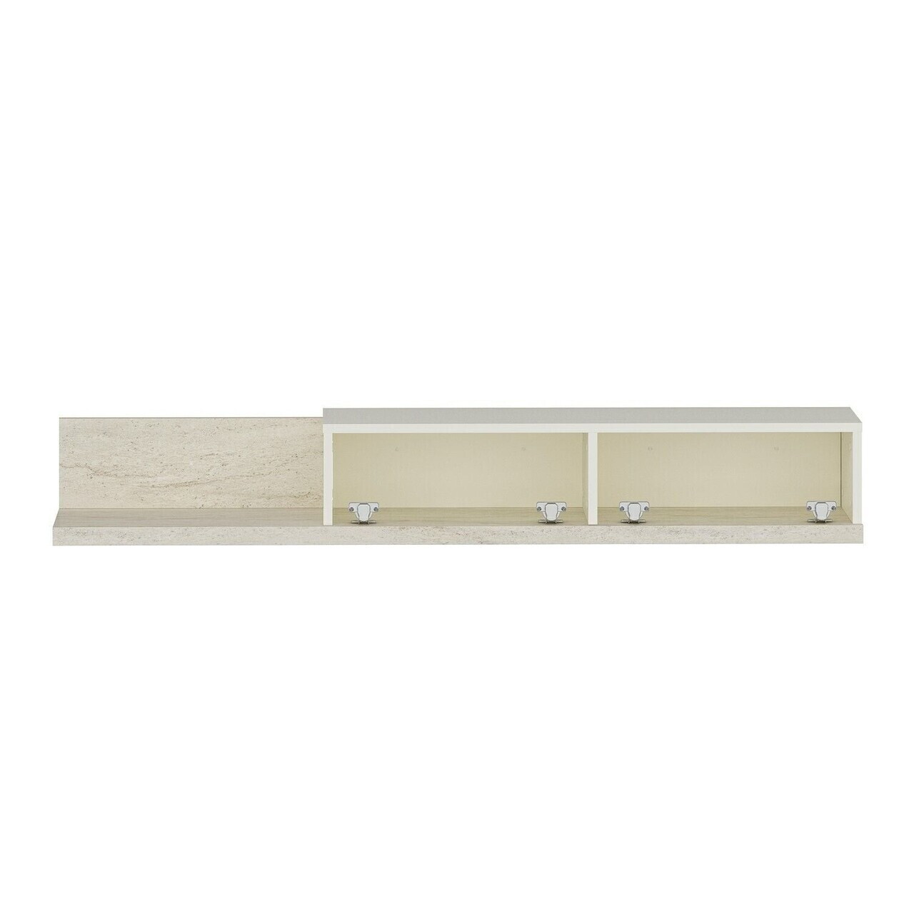 Comoda TV, Hanah Home, Nora, 160x24x30 cm, Piatră Lunii / Travertin — imaginea 7