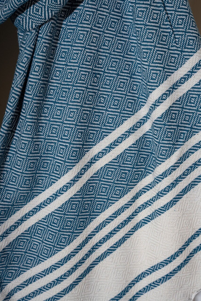 Prosop de plaja, PestemalLand, New Diamond, Bumbac;Poliester, Albastru indigo