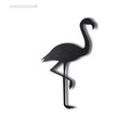 Decoratiune de perete, Flamingo Silhouette, Metal, Dimensiune: 51 x 30 cm, Negru