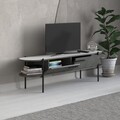 Comoda TV, Decortie, Otis, 160 x 45 x 35.6 cm, pal melaminat, gri/alb
