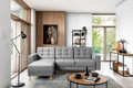 Coltar extensibil reversibil 3 locuri ELTAP, AsgL-26, Asgard, 248x162x93 cm, lemn/poliester, gri deschis