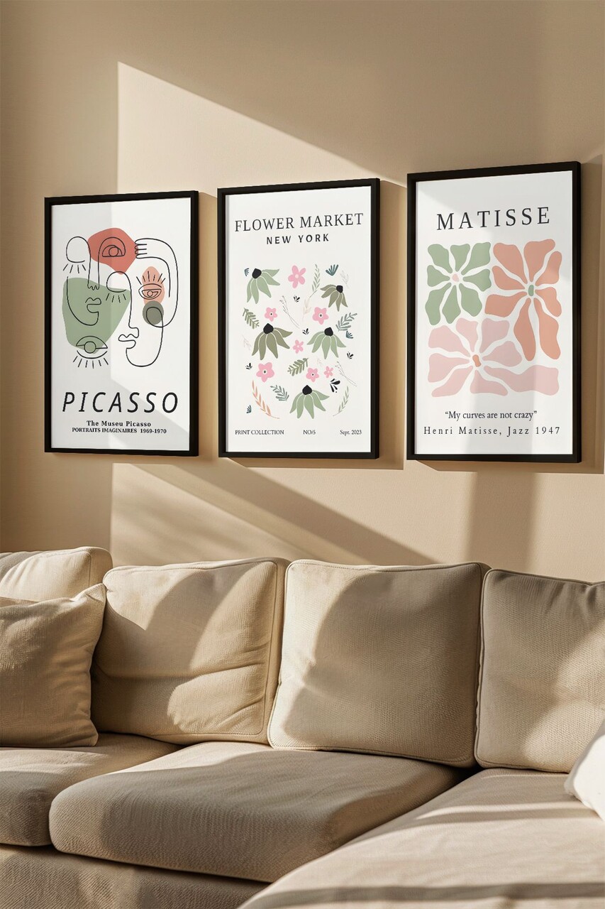 Set 3 tablouri decorative Artvmodel3-Sıyah Vopsea: 100% MDF (grosime: 27 mm) Multicolor