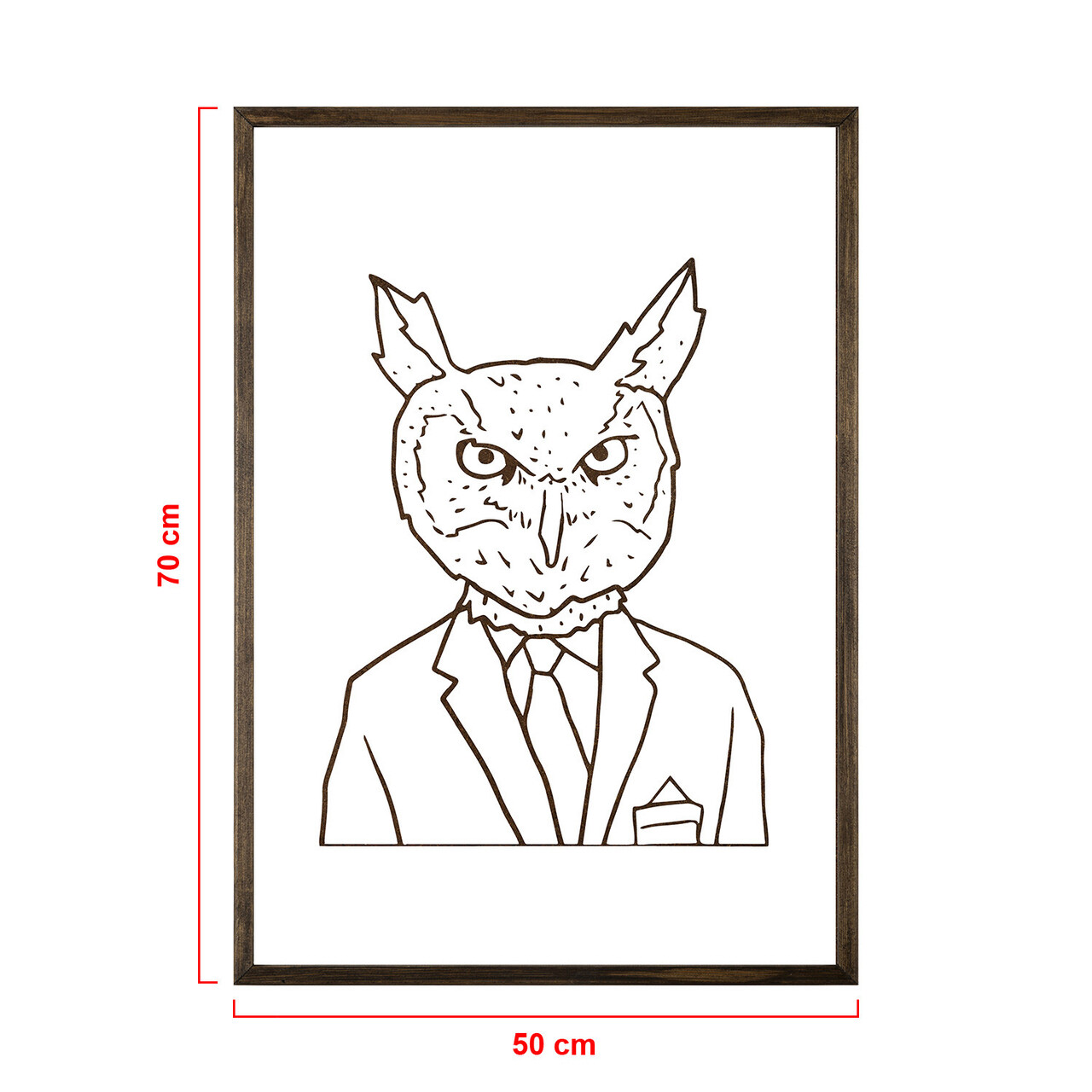 Tablou decorativ, TD167, Lemn, Desenat manual, Natural