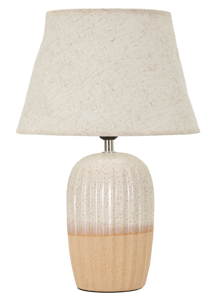 Lampa de masa, Mauro Ferretti, Japandi, 30x44 cm, ceramica/fier, nisip/piersica — imaginea 5