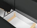 Coltar panoramic extensibil dreapta 7 locuri, Moghan, Micadoni Home, GL, 313x194x88 cm, catifea, gri inchis