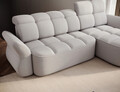 Coltar extensibil dreapta 3 locuri ELTAP, Beneth, 301x185x115 cm, lemn/poliester, gri deschis