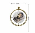 Ceas de perete, Mclock-00123, Lățime: 58 cm Înălțime: 65 cm Adâncime: 7 cm, Auriu