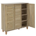 Pantofar cu 3 usi Santi, Pakoworld, 16 perechi pantofi, 89.5x34.5x91.5 cm, PAL melaminat, sonoma