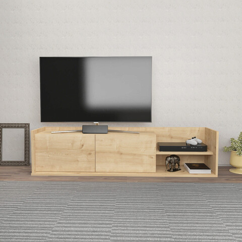 Comoda tv, retricy, krog, 160x35x36.8 cm, pal, stejar