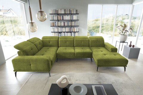 Coltar stanga 6 locuri ELTAP, LT-33LO, Neviro, 350x201x77 cm, lemn/poliester, verde olive
