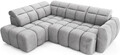 Coltar extensibil stanga 4 locuri ELTAP, LT-04SO, Falconn, 258x208x107 cm, lemn/poliester, gri
