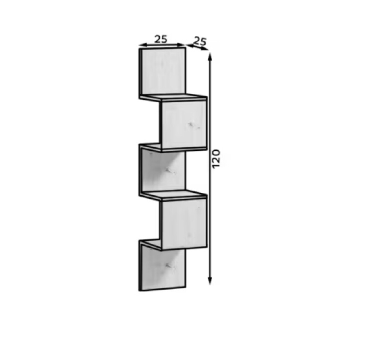 Raft de perete ELTAP, Sunpedo, 25x25x120 cm, PAL/PVC, alb