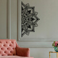 Decoratiune de perete, Mandala-S-1, Metal, Dimensiune: 118 x 1,5 x 59 cm, Negru