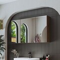 Dulap de baie cu oglindă, Hanah Home, 2215, 105x60x14.2 cm, MDF, Maro