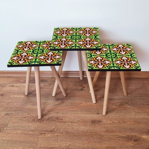 Set masute 3 piese, Leona, 3Shp49, Multicolor