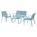 Set mobilier pentru gradina/terasa, Kavala, 4 piese, albastru