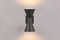 Aplica de perete pentru exterior Ardas, TRIO, 7.6x15x20 cm, 10W, 2x GU10, aluminiu turnat, negru mat