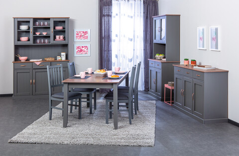 Masa Luzerna 1.1, Inter Link, 160x90x75 cm, lemn/MDF, gri/sepia