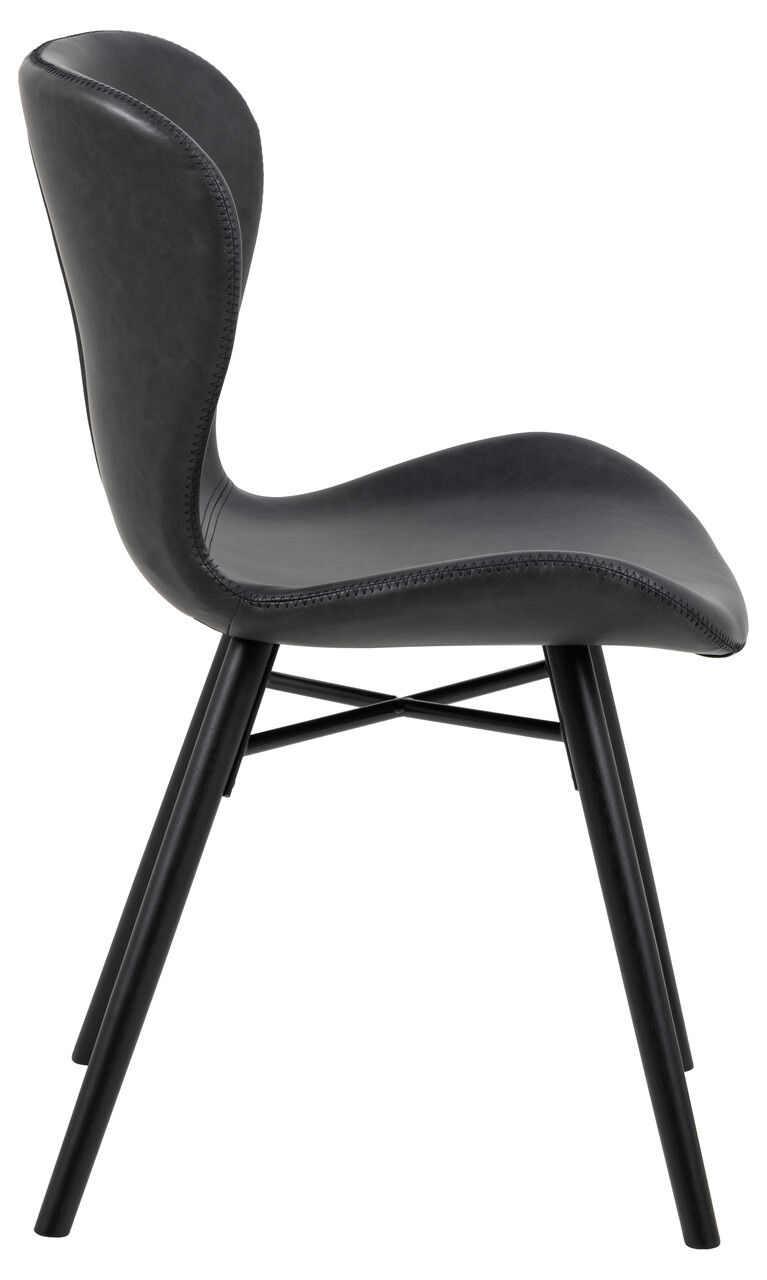 Scaun Batilda -A1, Actona, 47x53x82.5 cm, piele ecologica/lemn de cauciuc, negru - view 8