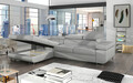 Coltar extensibil stanga 4 locuri ELTAP, Armd-67, Armando, 289x203x85 cm, lemn/poliester, gri deschis
