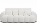 Canapea extensibila 3 locuri ELTAP, Cotonn, 256x119x105 cm, lemn/poliester, alb