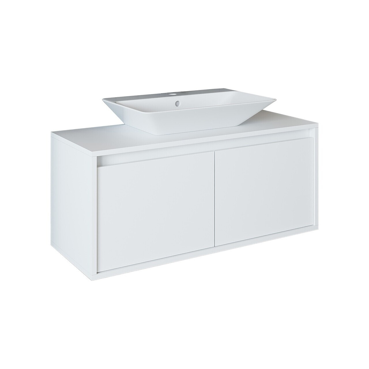 Dulap de baie cu chiuvetă, Hanah Home, 1716, 100x58x45 cm, MDF-LAM, Alb mat — imaginea 6