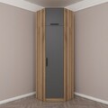 Dulap pentru haine, Minerva, Kale Anthracite Oak, 74x235x52 cm, PAL, Antracit / Stejar