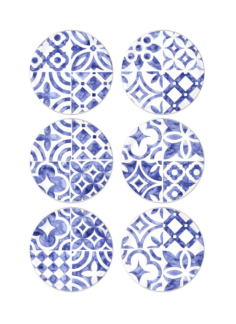 Set platouri servire, Mia, 280TMA1512, Ceramica, Alb/Mov