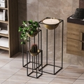 Ghiveci, GED-019-A, 28x80x28 cm, Metal, Negru