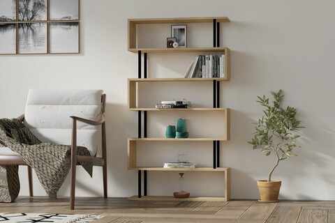 Corp biblioteca, asse home, hector, 90x162.6x22 cm, maro