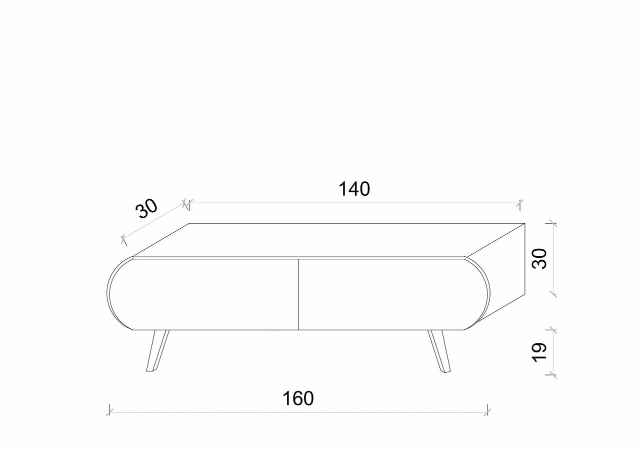Comoda TV, Hanah Home, Regulus 160, 160x49x30 cm, MDF, Gresie - view 4