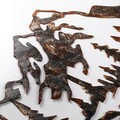 Decoratiune de perete, Mountain, Metal, 70 x 40 cm, Multicolor