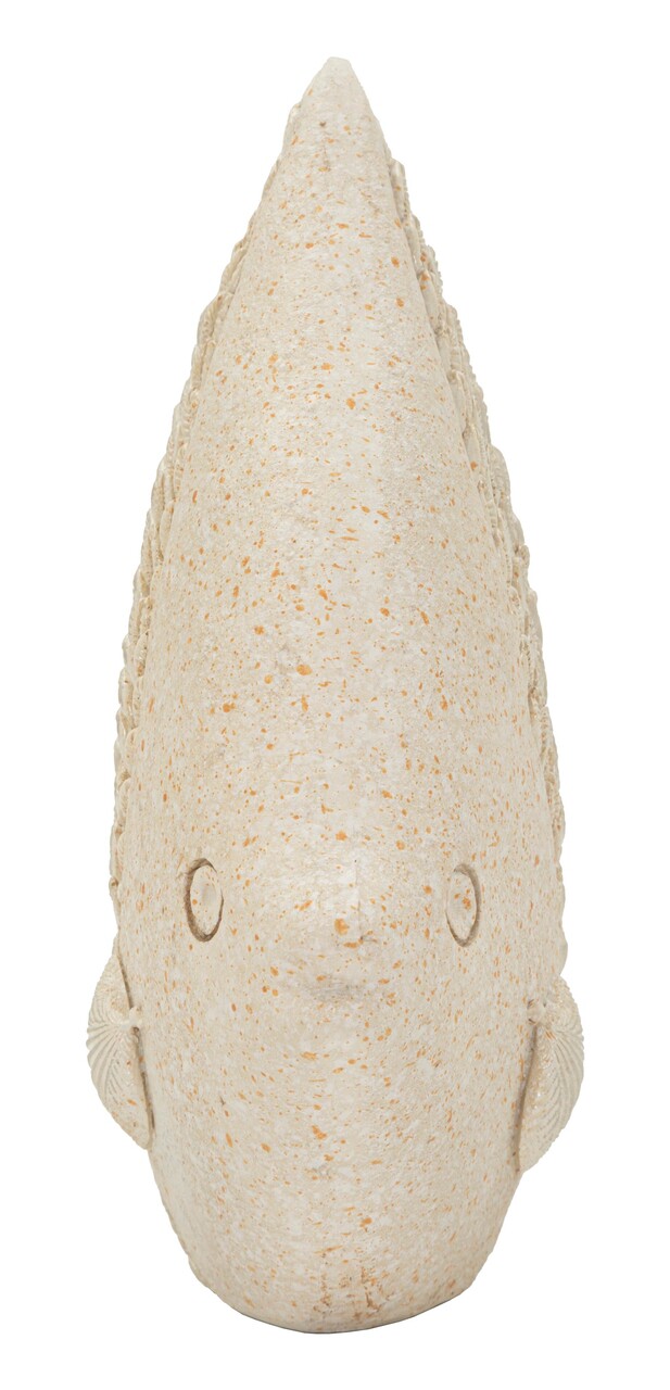 Decoratiune, Mauro Ferretti, Fish, 16.7x6.5x16.8 cm, polirasina, bej - imagine 5