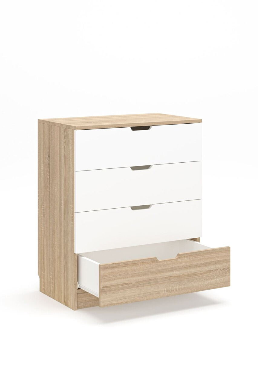 Dulap, Hanah Home, Lento, 75x90.5x44.5 cm, PAL, Stejar Sonomo / Alb — imaginea 4