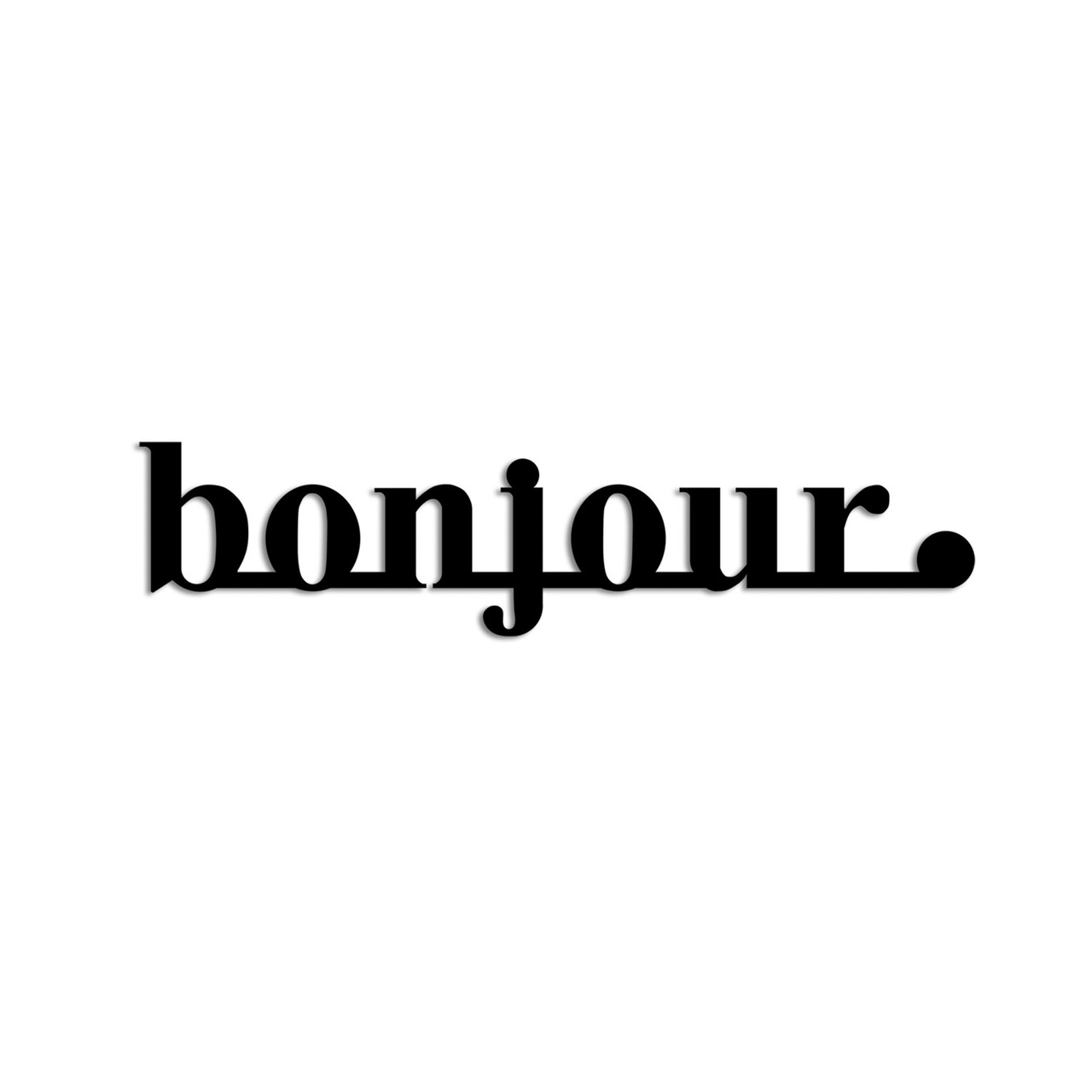 Decoratiune de perete, Bonjour, Dimensiune: 70 x 16 cm, Negru - view 5