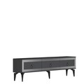 Comoda TV, Olivia, Ponny, 180x44.6x29.6 cm, PAL , Antracit / Argintiu