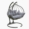 Leagan de gradina/terasa Hanedan, Kalune Design, 150x124x189 cm, antracit/negru