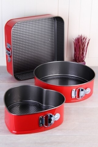 Set 3 tavi de copt, Kosova, Red, margine detasabila, otel/teflon