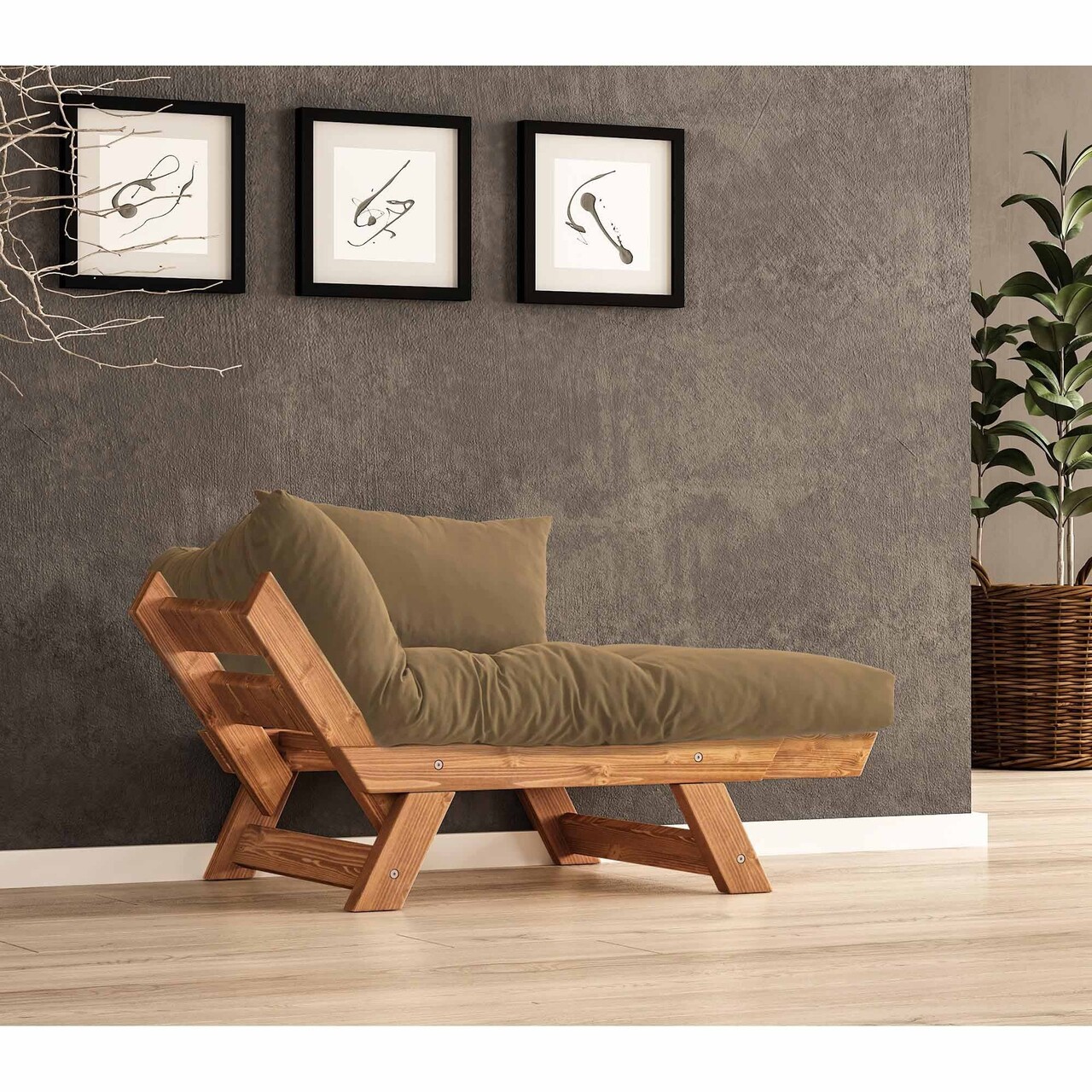 Fotoliu de gradina, Hanah Home, CPT8152-140, Teak / Cămilă - view 2