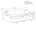 Canapea extensibila 3 locuri, Atelier del Sofa, 613LFS1131, Gri