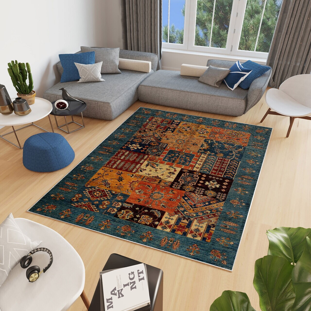 Covor Woopamuk029 80x150 cm BUMBAC/POLIESTER Multicolor