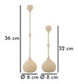 Set 2 suporturi de lumanare Slimmy, Mauro Ferretti, 8x26 cm, 8x37 cm, fier, crem/auriu