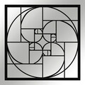 Decoratiune de perete, Golden Ratio, metal, 52 x 52 cm, negru