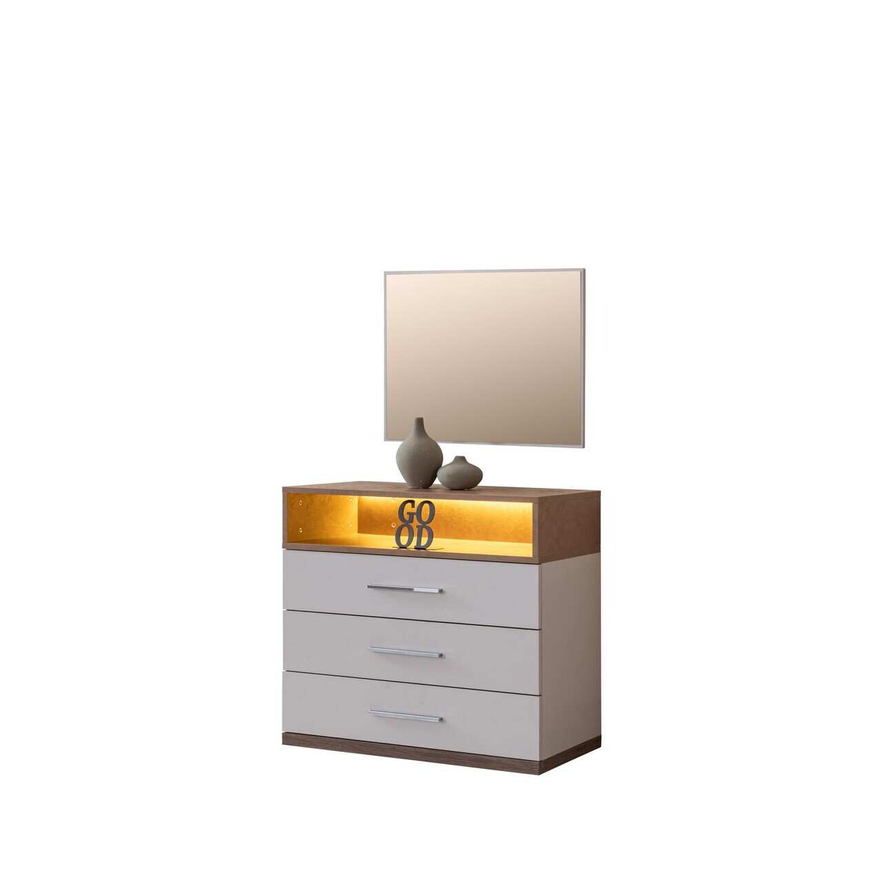 Dulap, Hanah Home, Milano, 85x140x45 cm, PAL, Alb/Maro - view 5
